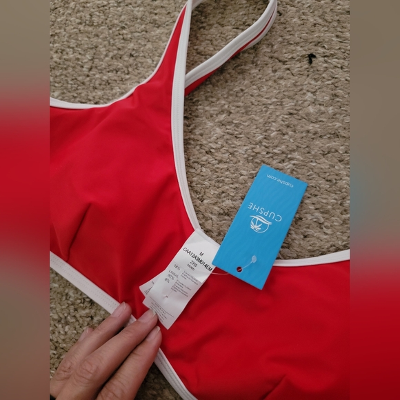 Cupshe Colorblock Bralette Bikini Medium Top Small Bottom - Picture 6 of 8